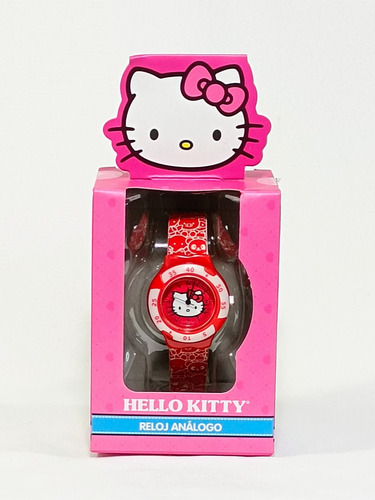 Reloj Analógico De Hello Kitty ,color Rojo.