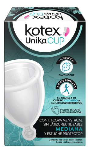 Kotex Unika Cup copa menstrual con estuche tamaño mediana 15mL