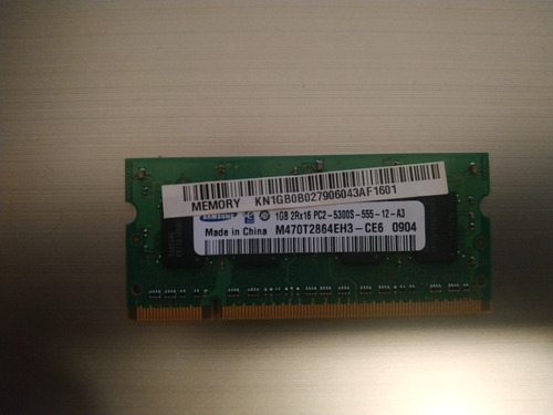 Memoria Para Laptop Ddr2 1gb 2rx16 Pc2-5300s Samsung. 