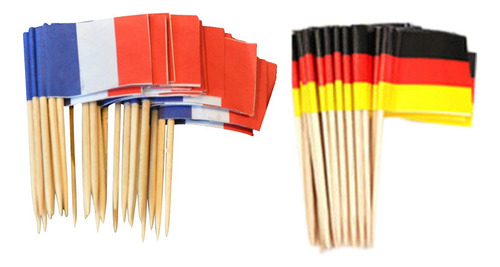 100 Unids Francia Bandera Alemania Selecciones Papel Palillo