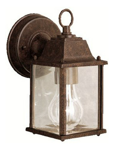 Lámpara Exterior Barrie 8.5  Con Vidrio Biselado En Bronce.