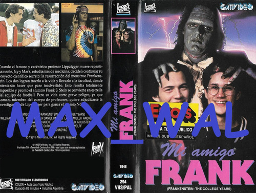 Mi Amigo Frank Vhs Frankenstein The College Years 1991