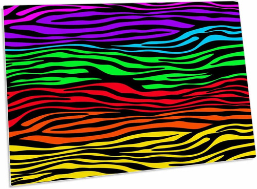 3drose Multi-colored Zebra Stripe Abstract - Desk Pad Place