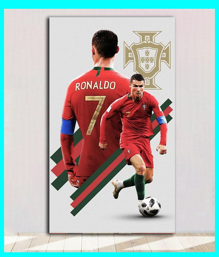 Cuadro Decorativo Cristiano Ronaldo 29x50 Cm Cr7 Futbol Sala