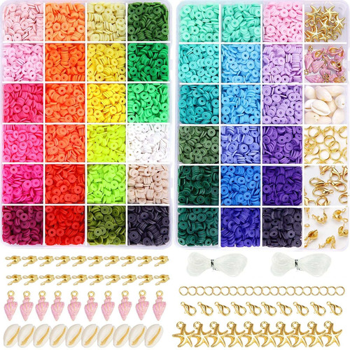 10500 Cuenta Arcilla Para Hacer Pulsera Plana Doble Kit