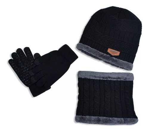 Gorro De Punto De Lana Bufanda Guantes Juego De 3 Piezas