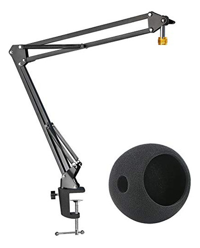 Blue Snowball Mic Boom Brazo Con Parabrisas De Espuma, Brazo