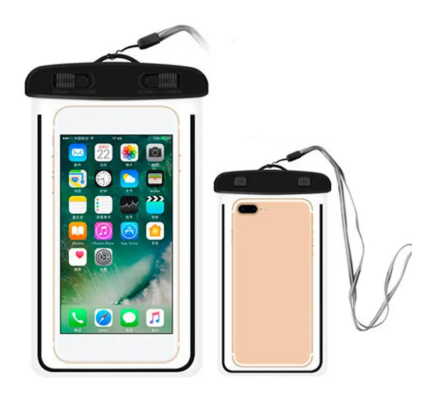 Capa Celular Prova D'agua Impermeável Banho Piscina Preto