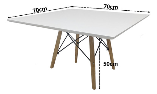 Mesa Infantil Quadrada 70cm Eiffel Charles Eames Kids Cc
