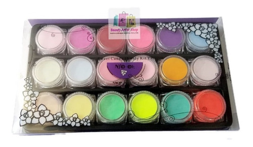 Set De 18 Polvos Acrílicos Para Uñas.