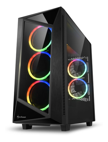 Gabinete Gamer Sharkoon Rev200 Argb 5 Fanes 120mm Hub 8 Port