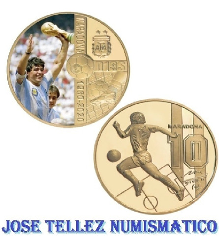 Moneda Conmemorativa D10s Maradona Sin Circular C/u Palermo