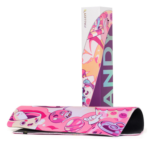 Mousepad Gamer Fallen Candy Speed++ Estampado Grande 45x45cm Rosa