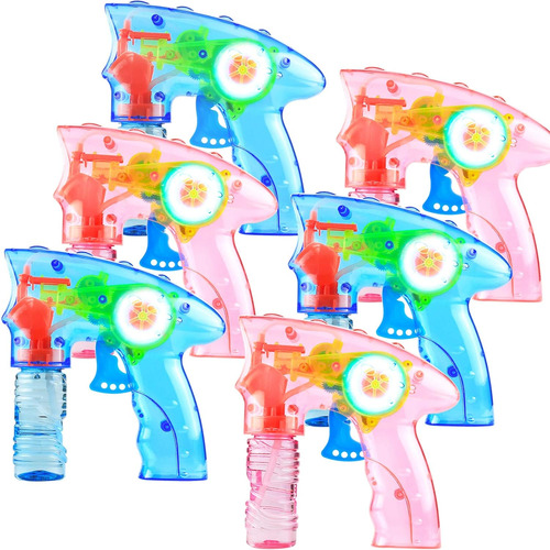 6 Pcs Bubble Gun Shooter Led Light Up(no Batteries Needed...