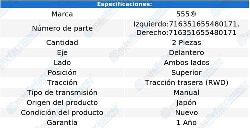 Par Rótulas Delanteras Superiores B1600 L4 1.6l 1977-1984