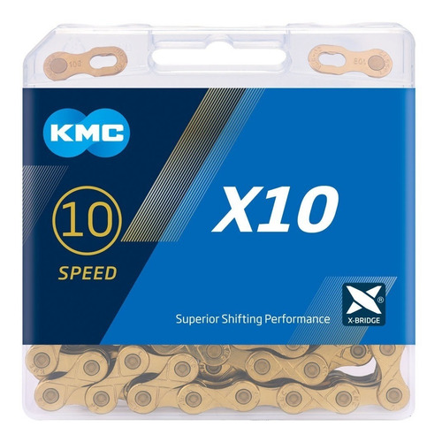 Cadena Kmc X10 Gold 10v 116 Link
