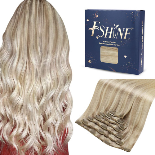 Fshine Extensiones De Cabello Humano Real, Balayage, Rubio C