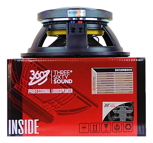 Dos Bocina 12 Three Sixty Sound Dx12mb500 500w Color Negro