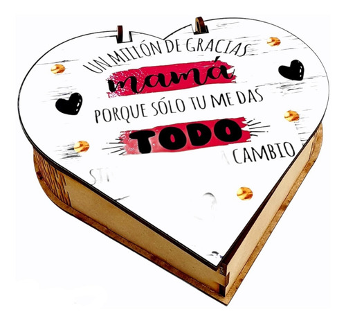 Imagen 2 de 10 de Caja Bombonera Corazón Fibrofacil Laminada X 10 Unidades