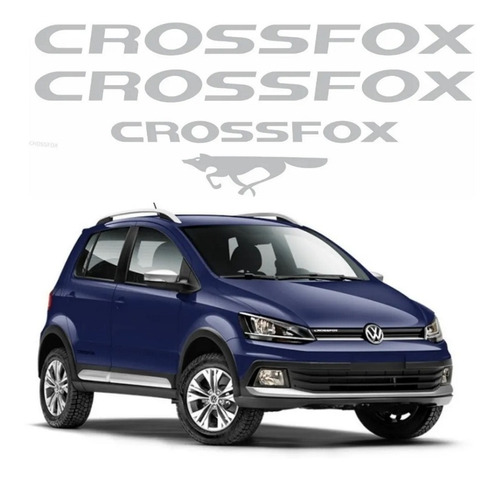 Adesivos Laterais Para Volkswagen Crossfox 2015 2020 19182 Cor Prata