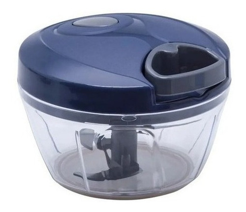 Mini Processador E Triturador De Alimentos Manual 3 Laminas Cor Azul