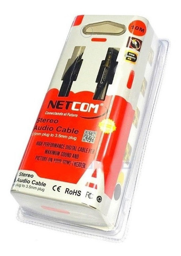 Cable Plug Jack 3.5mm Netcom De Audio Stereo De 10 Metros