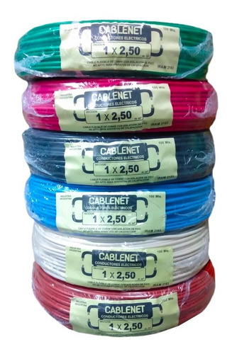 Cable Unipolar Normalizado Cablenet 2.5mm X 100 Mts