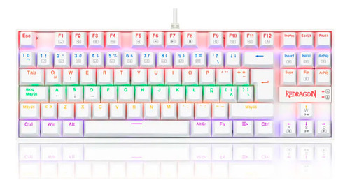 Teclado Mecánico Redragon Kumara Rainbow K552 Blanco Español