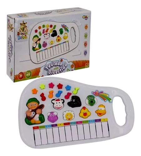 Brinquedo Educativo Teclado Infantil Animais da Fazenda Pilha