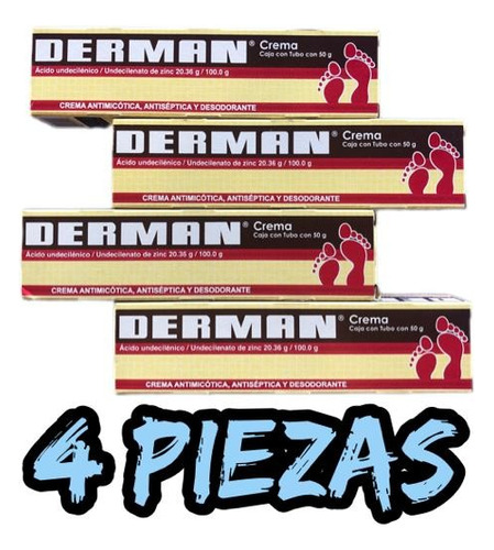 Derman, Caja Con  Tubo Crema 50 G, 4 Piezas Original