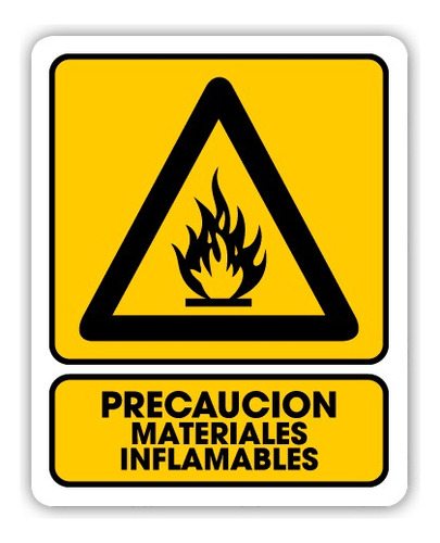 Señalamiento Precaución Materiales Inflamables 20x25 