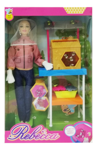 Muñeca Articulada Apicultora, Con Accesorios En Caja  D.m.