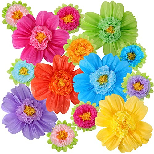 Flores De Papel De Seda Coloridas Grandes De 20 , Flore...