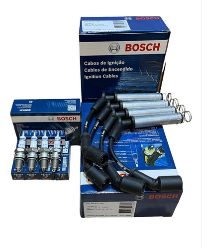Juego Cables Bosch + 4 Bujias Bosch Chevrolet Prisma 1.4 8v