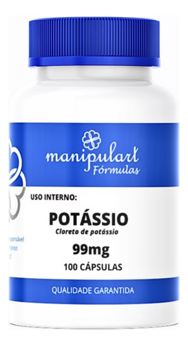 Potássio 99mg - 100 Cápsulas Sabor Sem Sabor
