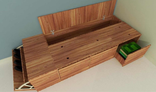 Cama Box Base Sommiers  Madera Multifunción - 1mts Hot Sale!