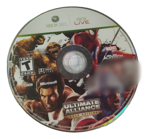 Marvel Ultimate Alliance Gold Edition Xbox 360 (solo Disco)