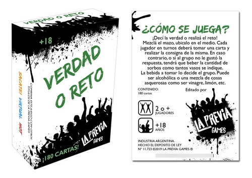 Juego De Mesa Para Previas Verdad O Reto