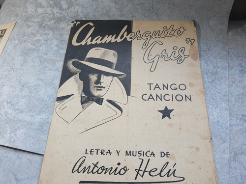 Partitura Chamberguito Gris Tango Cancion Antonio Helu