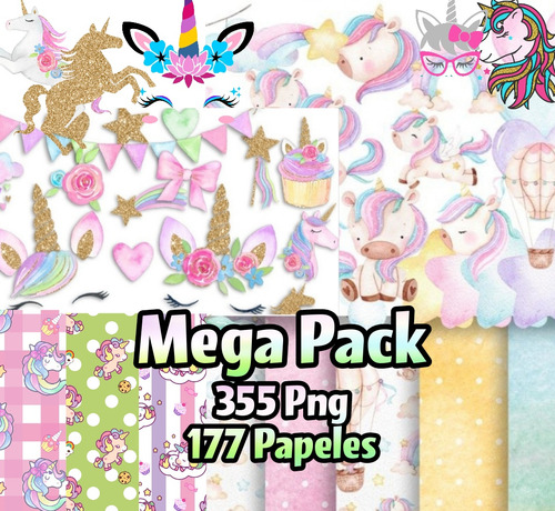 Kit Imagenes Png Unicornio Cliparts Más Papeles Digitales