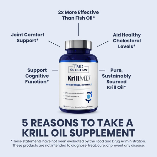 1md Nutrition Krillmd - Antarctic Krill Oil Omega 3 Suppl...