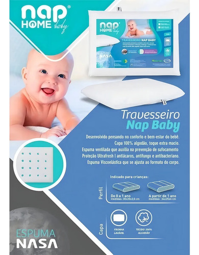 Travesseiro Infantil Recém-nascido Home Baby - Capa Removive