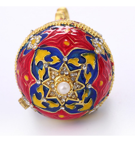 Esmalte Rojo Faberge Huevo De Pascua Joyero Anillo Boda