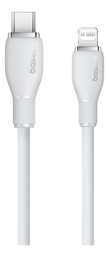 Baseus Cable Tipo C-ip 1.2 Metros 20w P10355701221-b1 Color Blanco Carga Rápida Material Flexible Y Resistente 50% De Pila En 30min Cargador Para iPhone