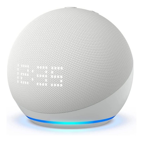 Amazon Echo Dot 5th Gen Con Reloj Asistente Virtual Alexa Color Glacier White