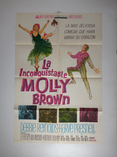 Afiche Cine Antiguo Molly Brown Debbie Reynolds Mgm Litograf
