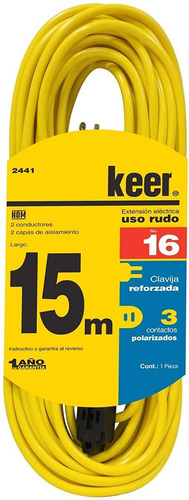 Extensión Uso Rudo 15m Reforzada Domestica Sanelec 2441