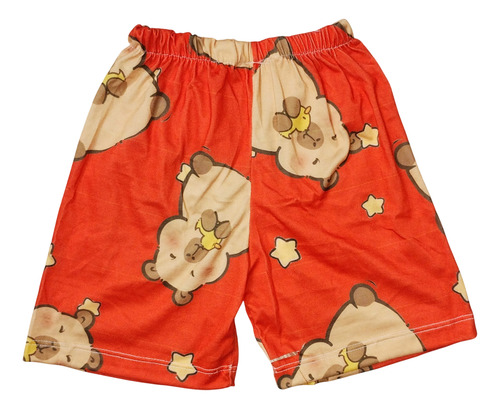 Pijama Infantil Sublimada 3 Pzas Capibara Rojo