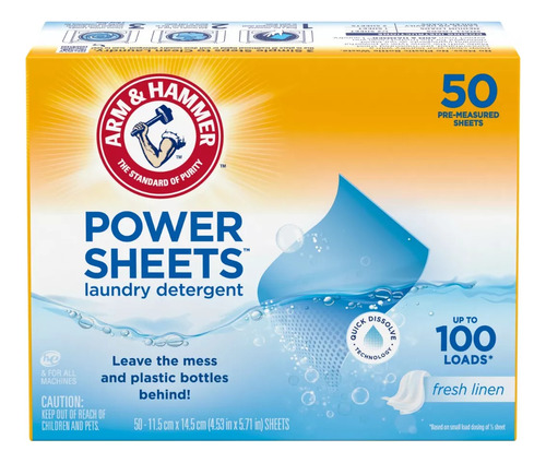 Detergente en Hojas x50 hojas Power Sheet Arm & Hammer