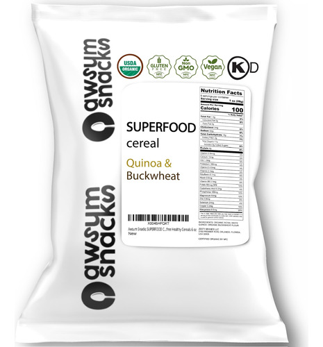 Awsum Snacks Superfood Cereales Quinoa Y Trigo Sarraceno Nut